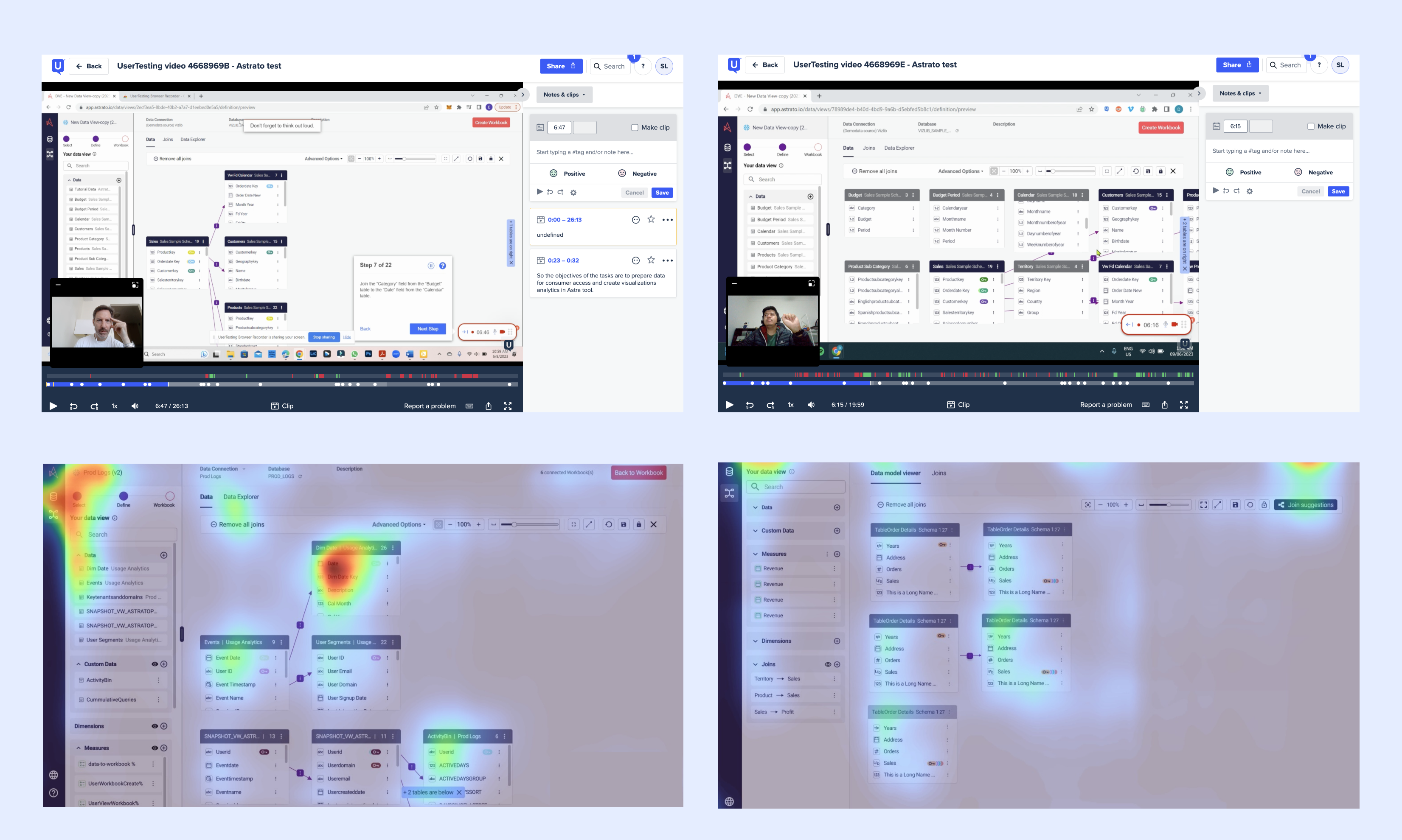 UserTesting sessions and attention heatmaps on the join canvas
