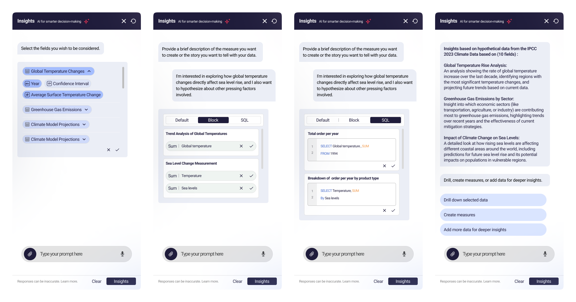 AI insight interface: refinement